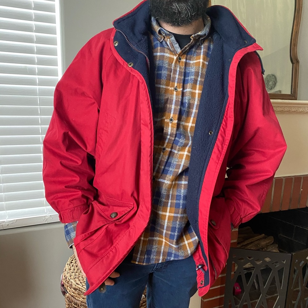 Vintage Pacific Trail Nice Red Coat Hoodie